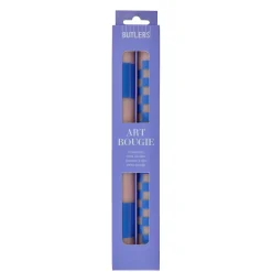 Butlers ART BOUGIE Stabkerze Checker 2er-Set- Kerzen