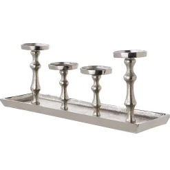 Butlers BANQUET Tablett mit 4 Kerzenhaltern- Tabletts|Servierplatten & Etageren