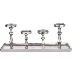 Butlers BANQUET Tablett mit 4 Kerzenhaltern- Tabletts|Servierplatten & Etageren