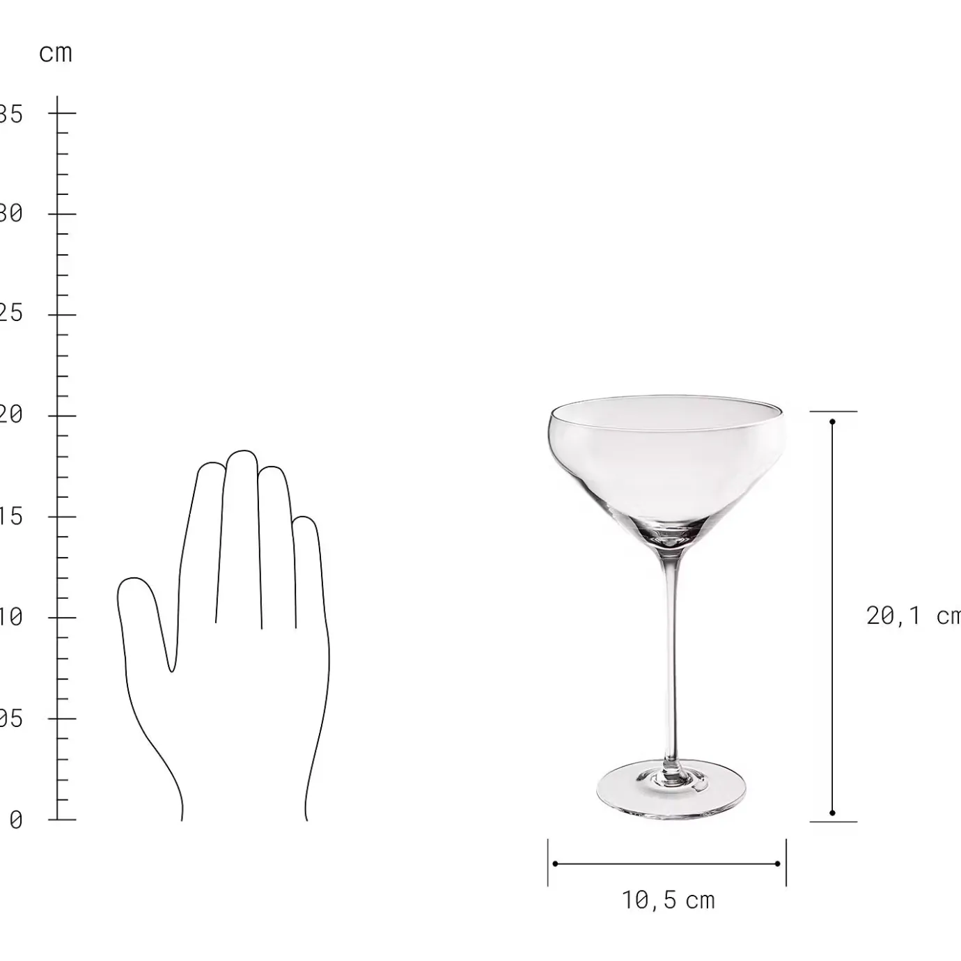 Butlers CLASSY HOUR Cocktailglas 4er-Set- Cocktailgläser