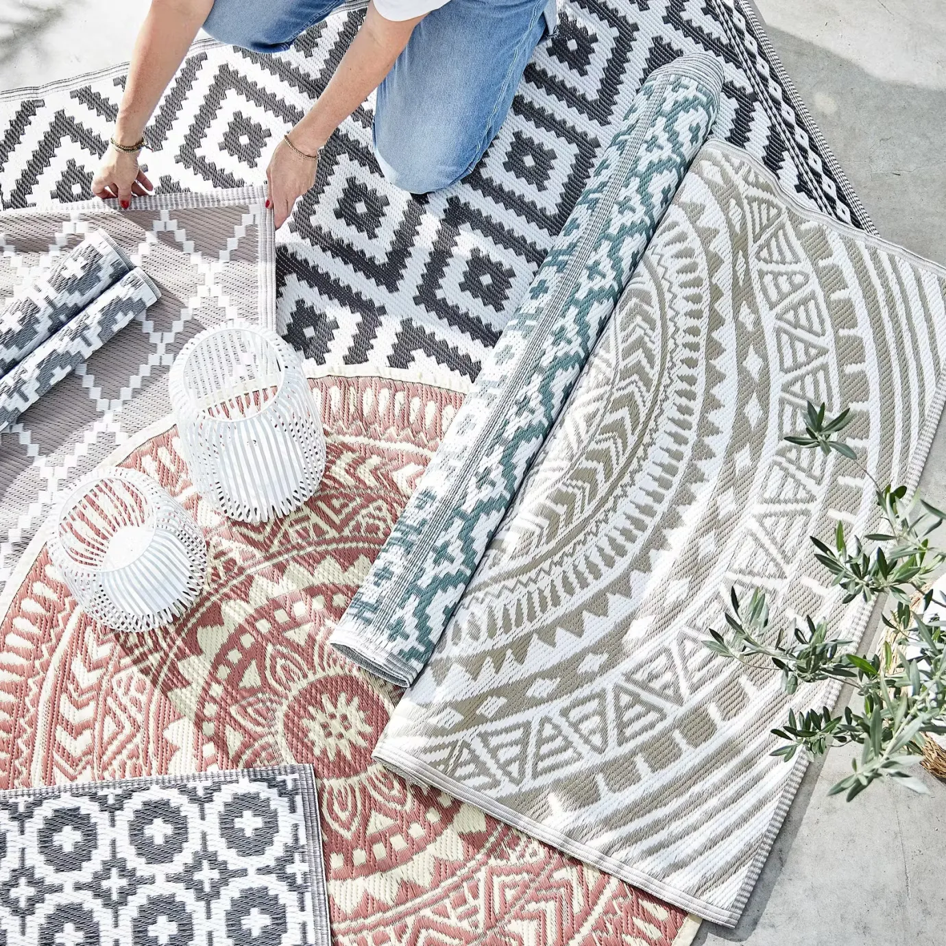 Butlers COLOUR CLASH In-/Outdoorteppich Circles- Teppiche