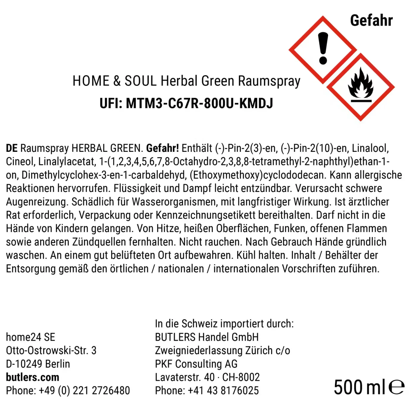 Butlers HOME & SOUL Raumspray X Herbal Green- Raumdüfte|Raumdüfte & Diffuser