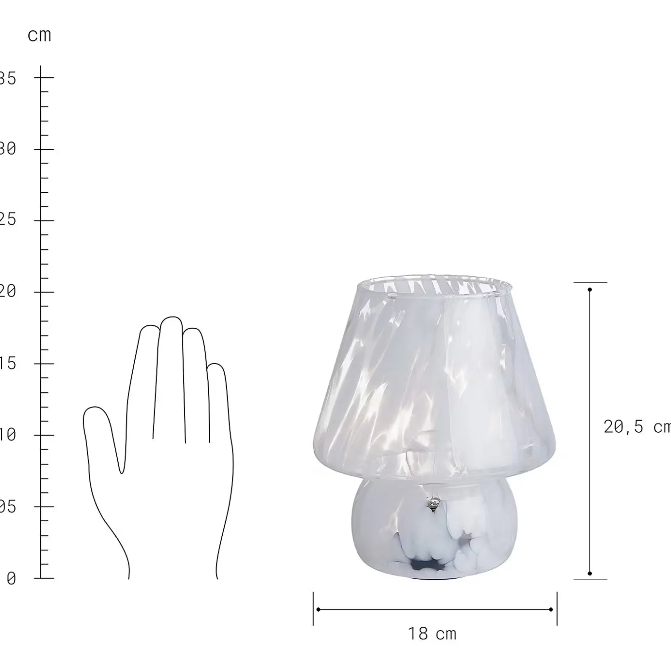 Butlers MISS MARBLE LED-Leuchte- Tischlampen
