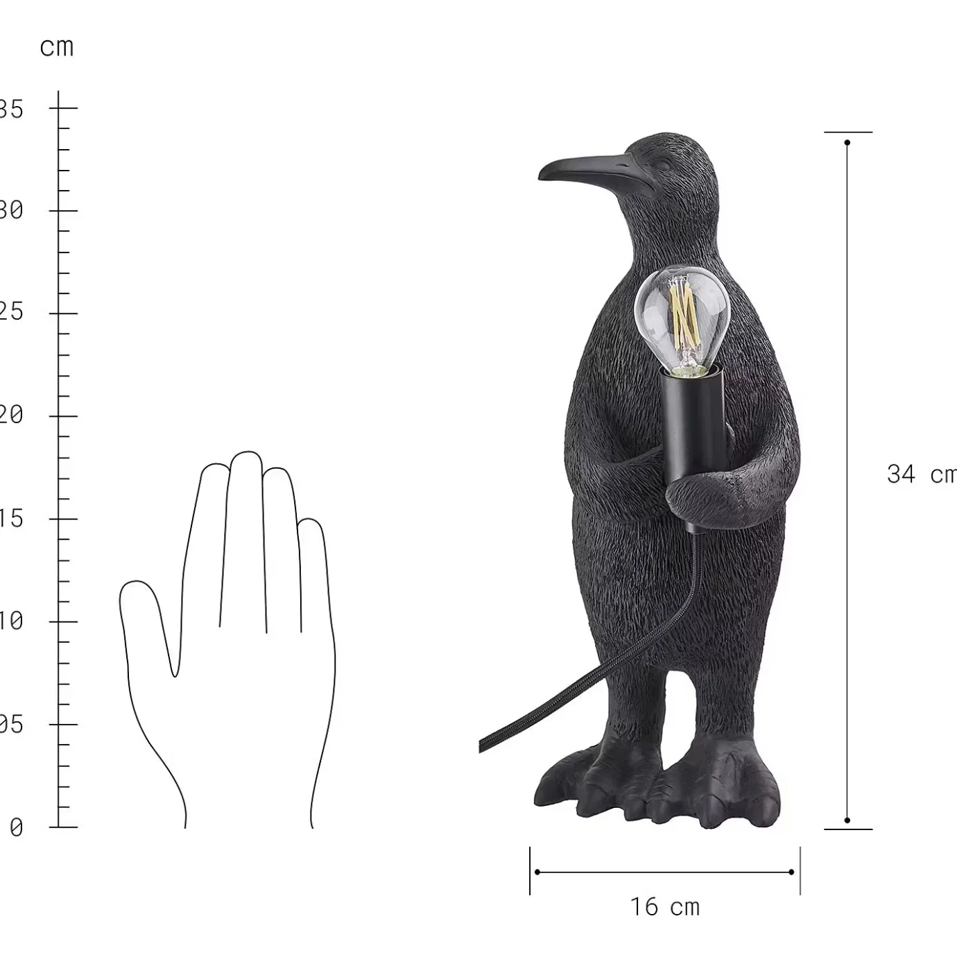 Butlers RINALDO Tischleuchte Pinguin- Tischlampen