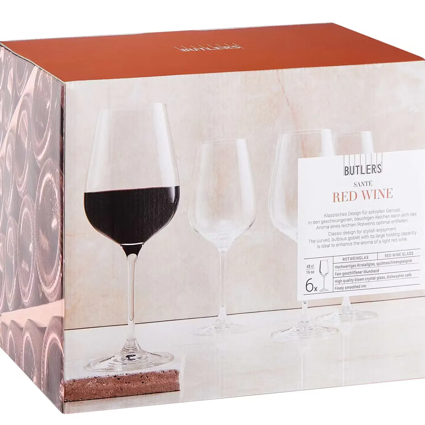 Butlers Rotweinglas SANTÉ 6er-Set- Weingläser