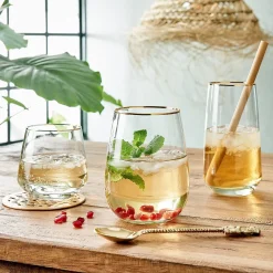 Butlers TOUCH OF GOLD Longdrinkglas 6er-Set- Cocktailgläser