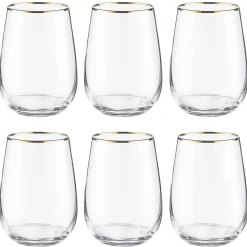 Butlers TOUCH OF GOLD Trinkglas 6er-Set- Wassergläser