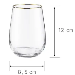 Butlers TOUCH OF GOLD Trinkglas 6er-Set- Wassergläser