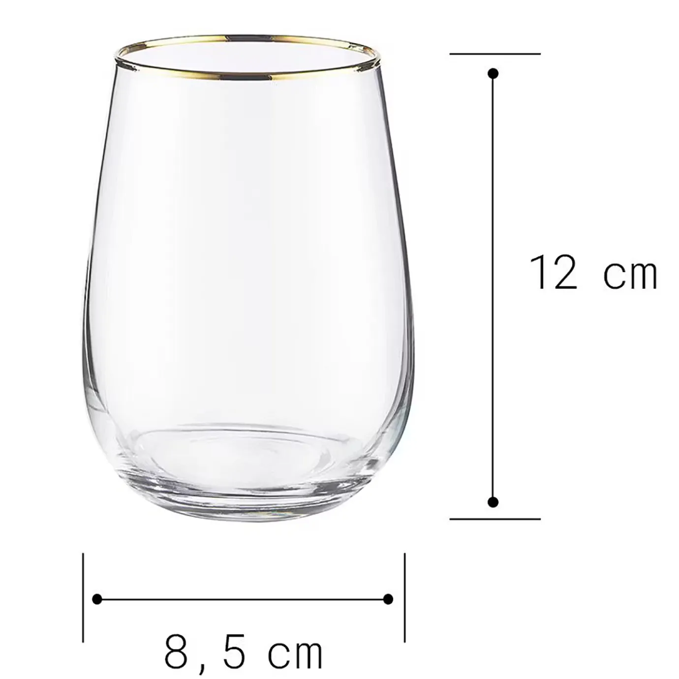 Butlers TOUCH OF GOLD Trinkglas 6er-Set- Wassergläser