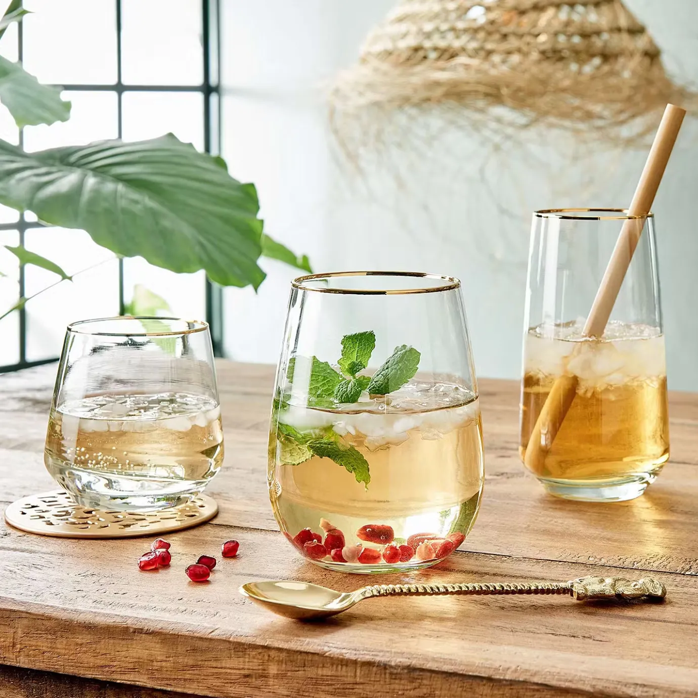 Butlers TOUCH OF GOLD Wasserglas 6er-Set- Wassergläser
