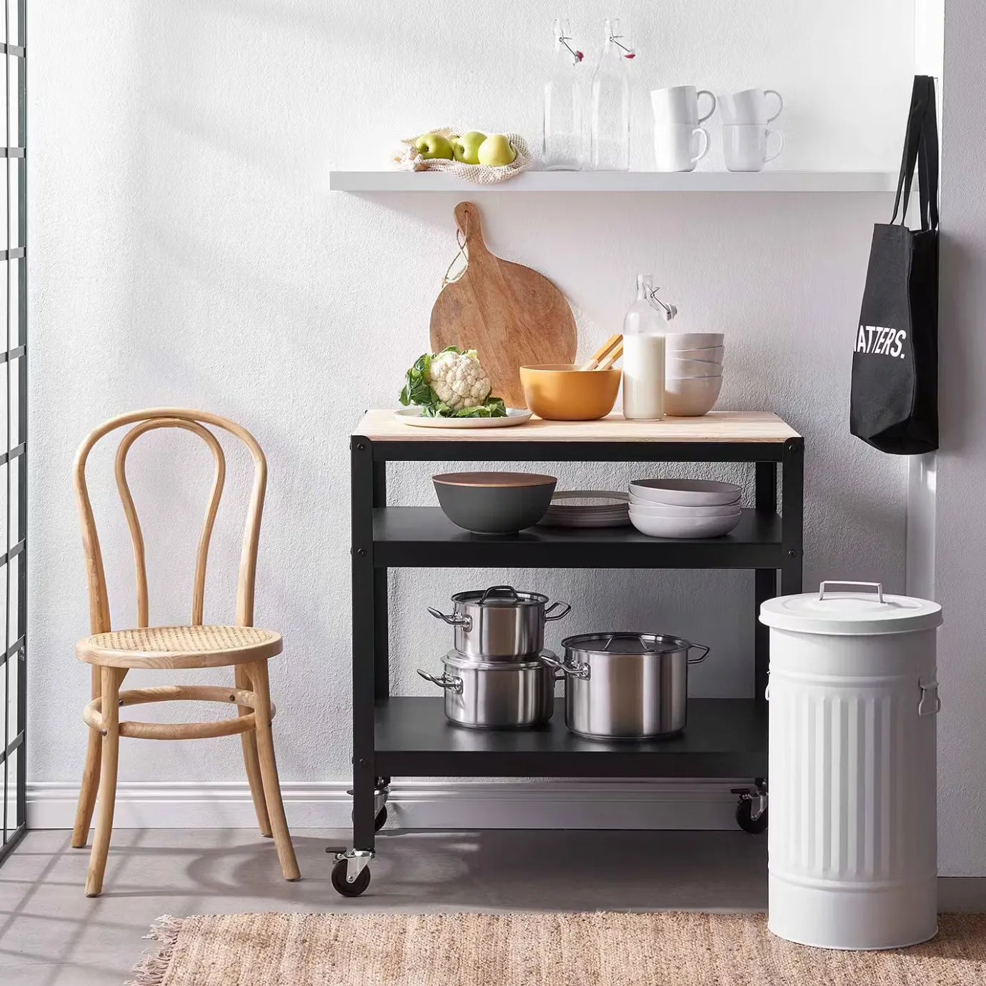 Butlers ZINC Mülltonne Oskar- Mülleimer